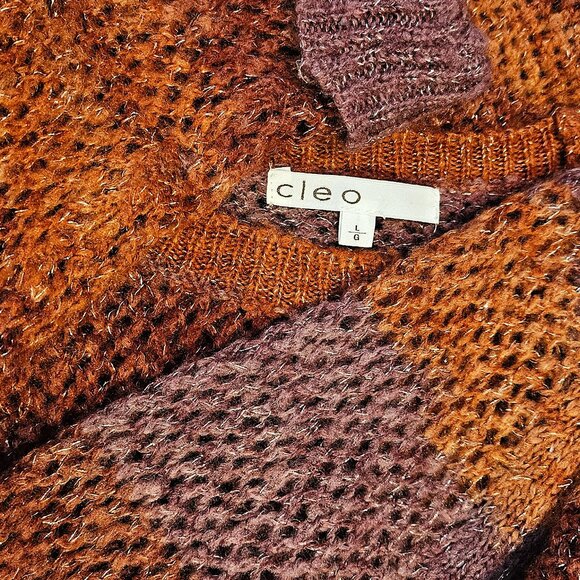 CLEO - Beautiful open knit sweater (burnt orange/raspberry with gold threading) - Picture 4 of 9